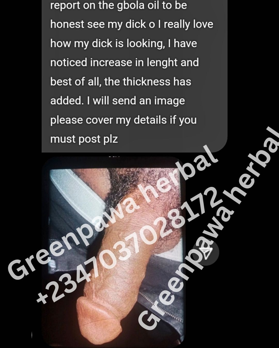 Greenpawa Gbola Enlargement oil dick enlargement oil testimony2