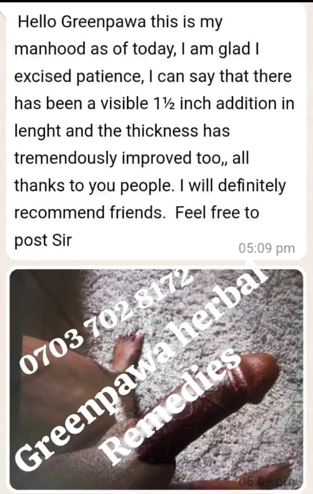 Greenpawa gbola enlargement oil testimonies